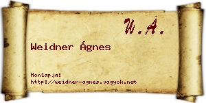 Weidner Ágnes névjegykártya