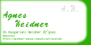 agnes weidner business card